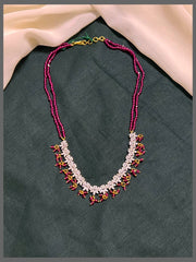 Doube layer Beads with Flower Necklace - PB00350