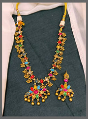 2 In 1 Flower Necklace In Nakshi - NN00603