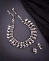 German Silver Necklace With Earrings - NN00842