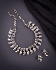 German Silver Necklace With Earrings - NN00842