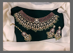 Elegent Pink and White Victorian Necklace - VN00105