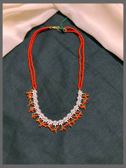 Doube layer Beads with Flower Necklace - PB00350