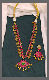 2 In 1 Flower Necklace In Nakshi - NN00603