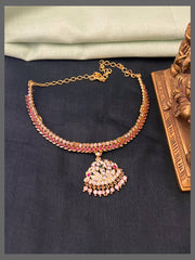 Ruby Panchaloha Necklace in Nakshi - NN00814