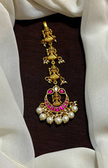 Ruby Jadau Stone Lakshmi Maang Tika - HA0014