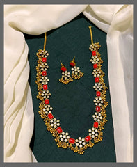 Coral and White Stone Haram in Nakshi - NH00296