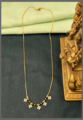 Black Beads Haram with Small Nakshi Pendant - BD00146