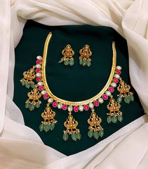 Jadav Kundan Jilebi Lakshmi Choker Necklace with Earring - KN00101