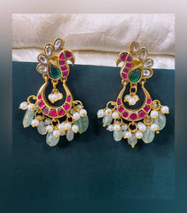 Chandbali Dropes Earring in Kundan - KE00143