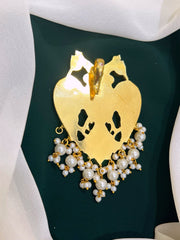 Double Head peacock pendent in Kundan - KP0061