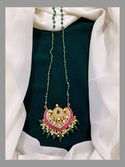 Emerald Pearl with Flower Pendent in Kundan - PB002