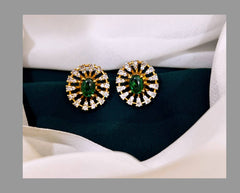 Emerald Stud Earring in Nakshi - NE0145