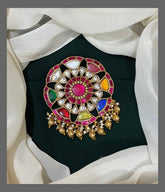Multi Color Pendent in kundan - KP0075