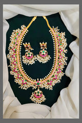 Long Guttipusalu with Rice Pearls and Earings - KH00145