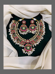 Rice Pearl Multi Kundan Necklace - KN00195