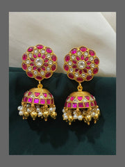 Ruby Flower Jimikki in Kundan - KE00183