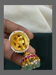 White Pearl Jimikki in Kundan - KE00185