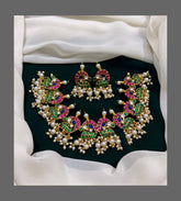 Beautiful multi-Peacock in Kundan - KN00221