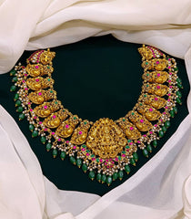 Beautiful Peacock with Lakshmi in Kundan - KN00238