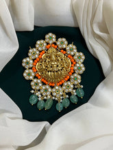 Lakshmi Pendent with Coral and white in kundan - KP00106