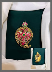 Mango Gandaberunda Pendant With Back Hook In Jadau - KP00115