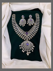 Classy Daimond Look Alike Haram with earrings - DH001