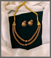 Double Layer Necklace In Nakshi - NN00258