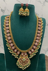 Jalebi Jadau Mango Haram With Pearl And Jhumki - KH00256