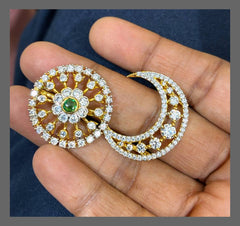 Beautiful White Stone Sun and Moon - HA0077