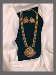 Antique Mango Haram With Peacock Pendent In Nakshi - NH00204