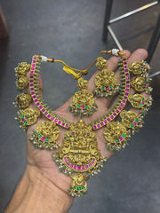 Jadau Lakshmi Guttipusalu necklace - KN00422