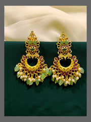 Multi Color Peacock Earrings In Nakshi - NE00415