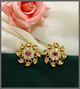Beautiful Flower Studs In Nakshi - NE00417