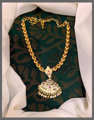 Vintage Collection Red Stone Round Necklace In Nakshi - NN00338