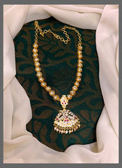 Vintage Panchaloham Collection Flower Shape Necklace In Nakshi - NN00344