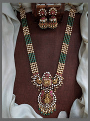 Green and White Pearl With Lakshmi Pendent - PB0094