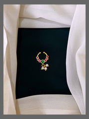 MultiColor Nose Ring With Pearls - NR0048