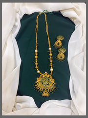 Pearl Haram With Emerald Peacock Pendent - PB00105