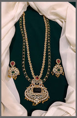 Double Layer Emerald and White Stone Haram In Victorian - VH0044