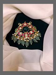 Beautiful Flower Kundan Pendent With Pearls - KP00119