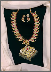 Double Sided Mango Haram With Earrings and Pendant - KH00284