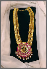 Kaasu Long Haram With Krishna Jadau Pendant - KH00286