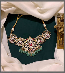 White Peacock Mozonite stone Necklace in - VN00128