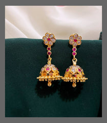Flower Jhumki In Nakshi - NE00520