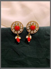 White stone stud earring in Victorian - VE00182