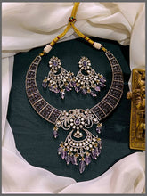 Rich Beautiful White Stone Peacock Necklace in Victorian - VN00163