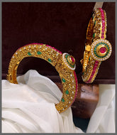 Rich Ruby Stone with Multi Colour Bangles in Kundan - BG00216