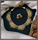 Stylish White stone Necklace With Pearls - NN00744
