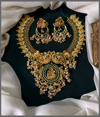 Lakshmi Kaasu and Peacock Necklace In Nakshi - NN00746