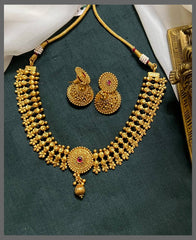 Beautiful Nakshi Necklace With Jhumki - NN00773